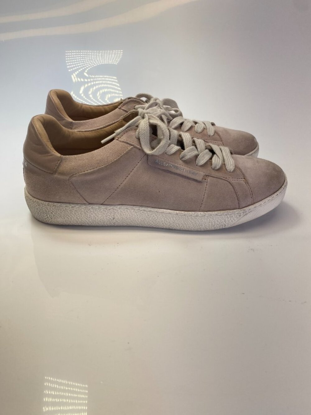 AllSaints Women's Low Top Dirty Pink Leather Sneaker sz 11